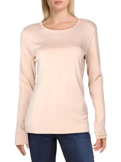 Ralph Lauren Womens Round Neck Long Sleeves T-shirt In Pale Rose