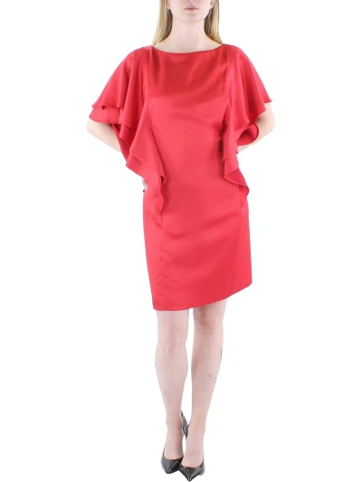 Lauren Ralph Lauren Womens Satin Mini Cocktail And Party Dress In Red