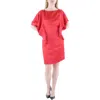 Ralph Lauren Womens Satin Mini Cocktail And Party Dress In Red