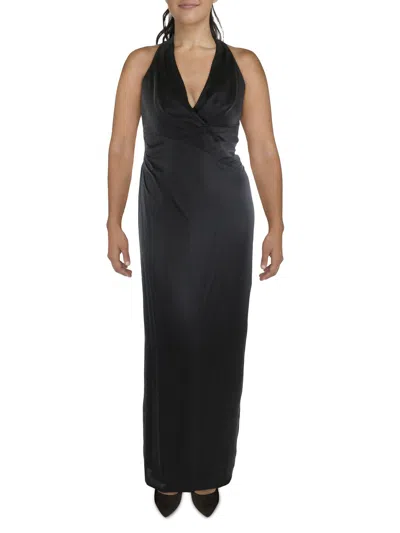 Lauren Ralph Lauren Womens Satin Sleeveless Evening Dress In Black