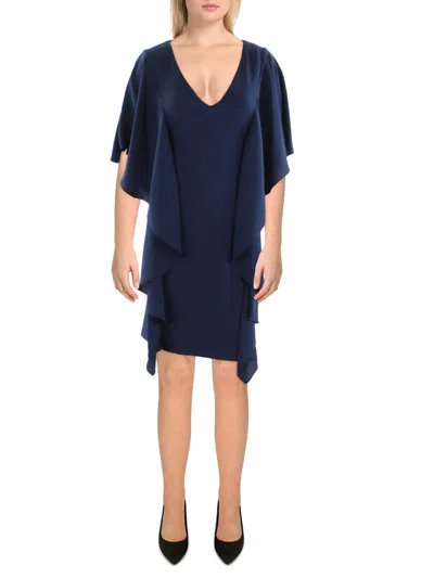 Lauren Ralph Lauren Womens Semi-formal Mini Shift Dress In Blue