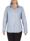 Ralph Lauren Womens Straight Fit Collar Button-down Top In Blue