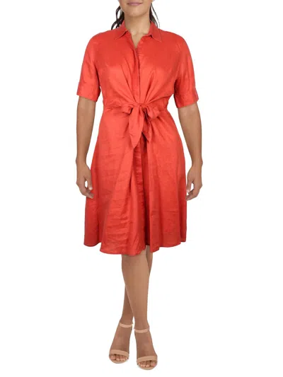 RALPH LAUREN WOMENS T LINEN SHIRTDRESS