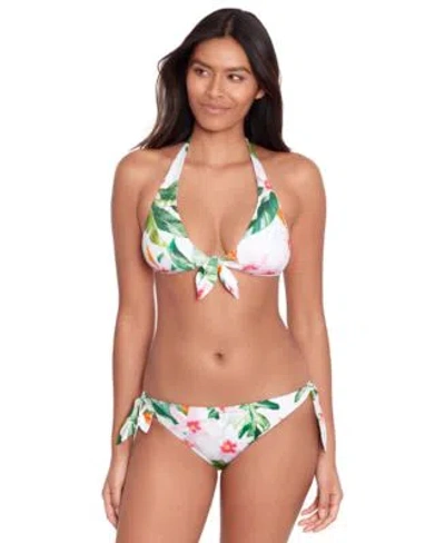 Lauren Ralph Lauren Womens Tropical Print Tie Front Bikini Top Hipster Bikini Bottoms In Multi