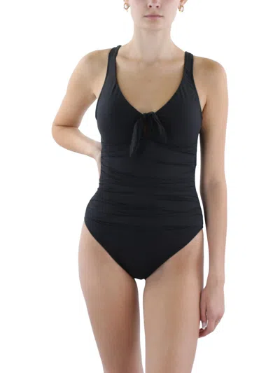 Lauren Ralph Lauren Womens Underwire Nylon One-piece Swimsuit In Black