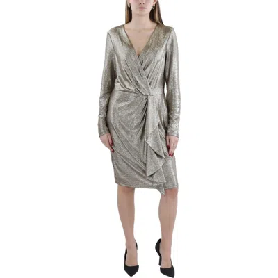 Ralph Lauren Womens V Neck Knee Length Cocktail And Party Dress In Multi