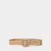 Ralph Lauren Woven Jute Faux-horn-buckle Wide Belt In Natural/lauren Tan