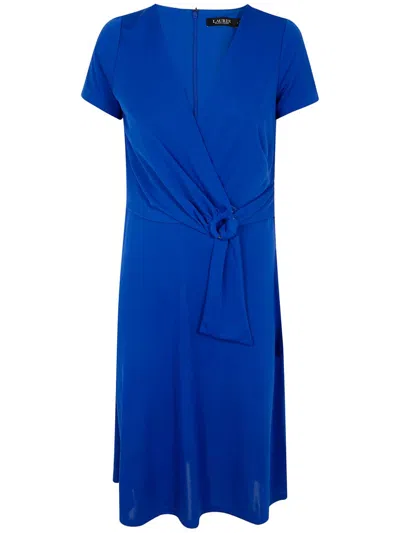 Ralph Lauren Wrap-design Midi Dress In Blue