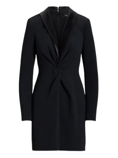 Ralph Lauren Zeenai Short Long Sleeve Cocktail Dress In Black  