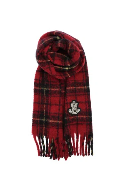 Lauren Ralplh Lauren Brushed Lofty Scarf With Crystal Patch In Red