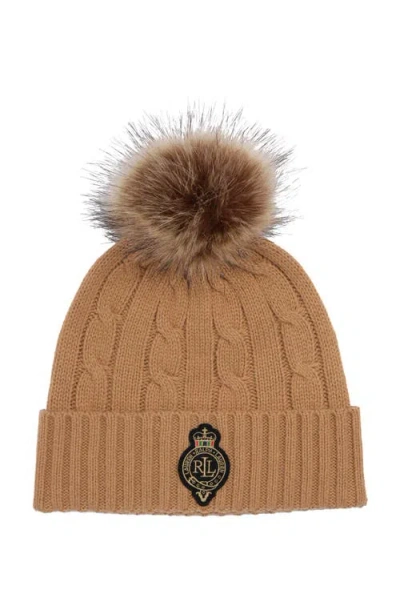 Lauren Ralplh Lauren Cable Crest Patch Hat In Brown