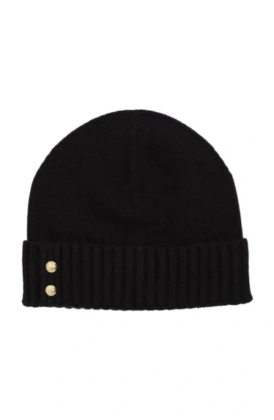 Lauren Ralplh Lauren Crest Knit Beanie In Black
