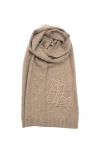 Lauren Ralplh Lauren Embroidered Logo Scarf In Brown