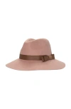 Lauren Ralplh Lauren Felted Fedora With Double Ribbon In Brown