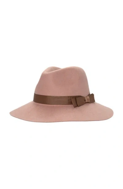 Lauren Ralplh Lauren Felted Fedora With Double Ribbon In Brown