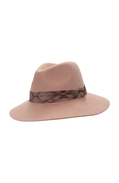 Lauren Ralplh Lauren Felted Wool Fedora With Printed Band In Brown