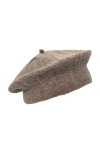 Lauren Ralplh Lauren Herringbone Knit Beret In Brown