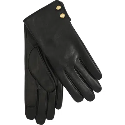 Lauren Ralplh Lauren Leather 2-button Touch Glove In Black
