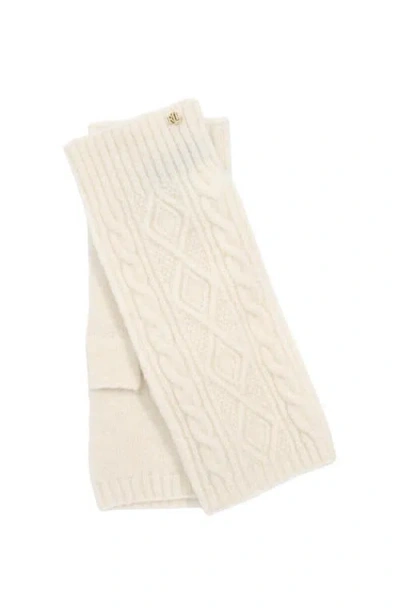 Lauren Ralplh Lauren Mini Cable Fingerless Glove In Neutral