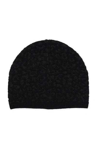 Lauren Ralplh Lauren Ocelot Knit Hat In Black