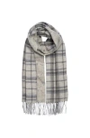 Lauren Ralplh Lauren Plaid And Logo Double Face Scarf In Gray
