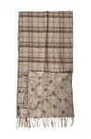Lauren Ralplh Lauren Plaid And Logo Double Face Scarf In Neutral