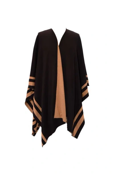 Lauren Ralplh Lauren Stripe Border Ruana In Black