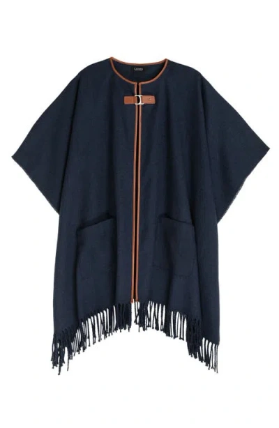 Lauren Ralplh Lauren Ruana With Equestrian Buckle In Blue