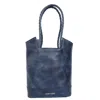 Lauren Reed Co Women's The Carmen Leather Tote Bag - Marine Navy Blue In Blue