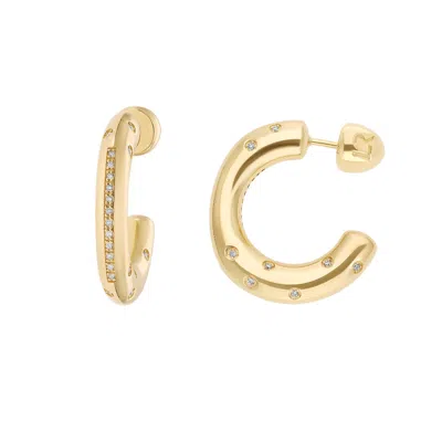 Lauren Rubinski 14-karat Yellow-gold Diamond Hoops Earring