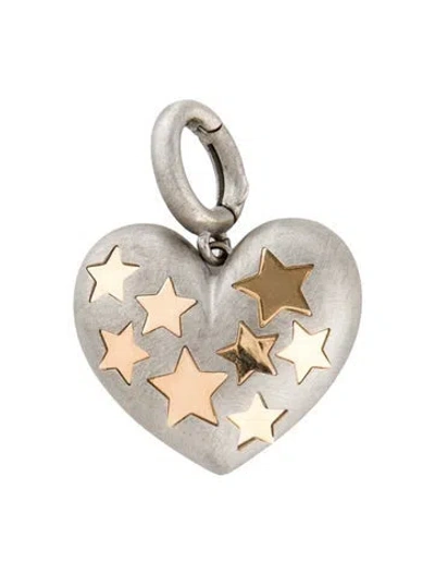 Pre-owned Lauren Rubinski 14k Bruno Two-tone Heart Pendant In Multi