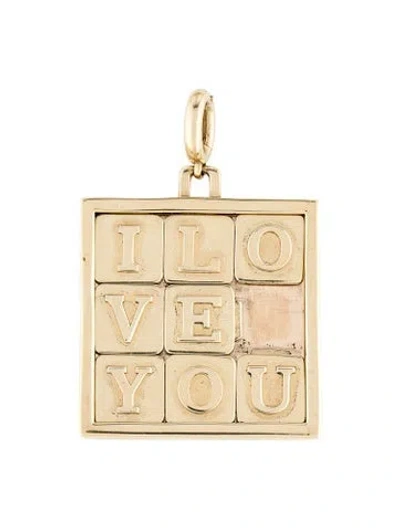 Pre-owned Lauren Rubinski 14k 'i Love You' Puzzle Pendant, 2.25" In Multicolor
