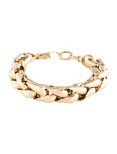Pre-owned Lauren Rubinski 14k Medium Wheat Chain Bracelet, 7.5" In Multi