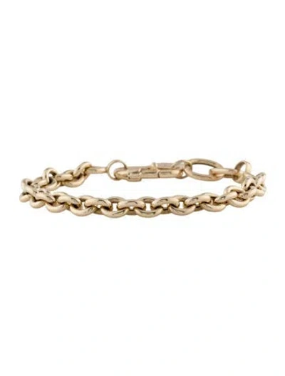Pre-owned Lauren Rubinski 14k Oval Link Bracelet, 6.25" In Multicolor