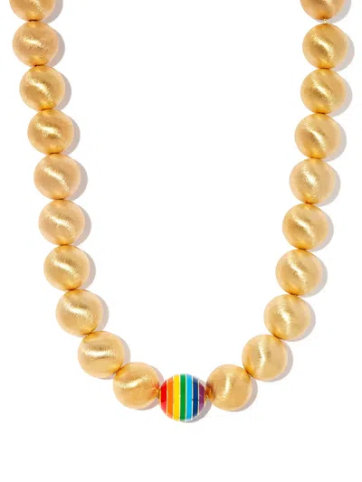 Lauren Rubinski 14kt Yellow Gold Enamel Necklace