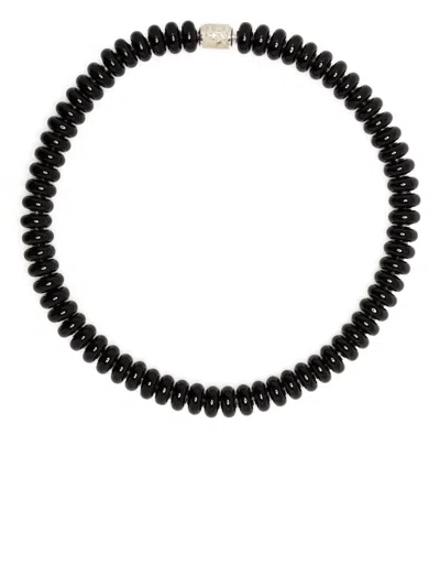 Lauren Rubinski Beaded Sterling Silver Necklace In Black