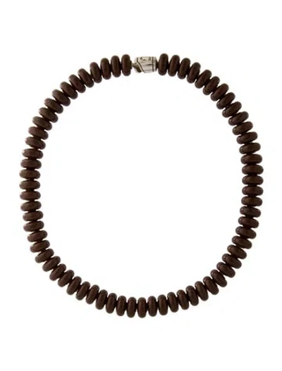 Pre-owned Lauren Rubinski Enamel Chocolate Donuts Necklace, 16" In Brown