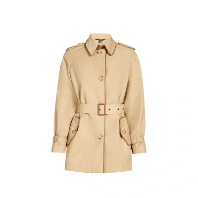 Laurèn Trench Court En Coton Mélangé In Neutral
