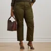 Lauren Woman Cotton Sateen Cargo Pant In Botanic Green