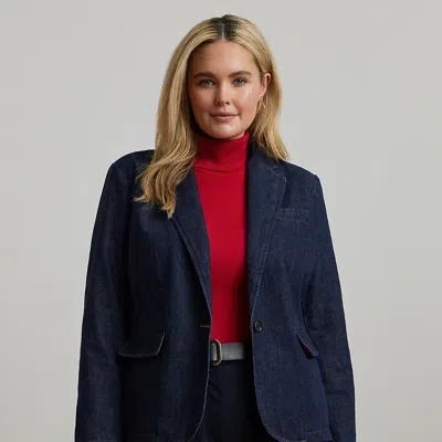 Lauren Woman Denim Blazer In Rinse Wash