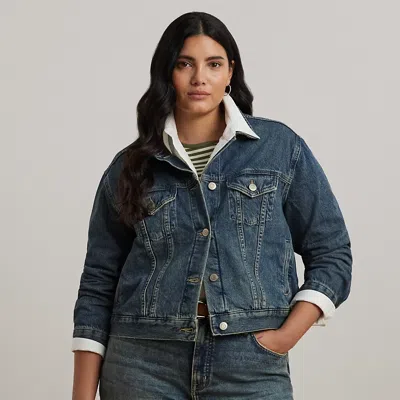 Lauren Woman Denim Trucker Jacket In Haze Wash