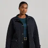 Lauren Woman Diamond-quilted Mockneck Jacket In Dark Navy