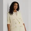 Lauren Woman Double-breasted Wool Crepe Blazer In Mascarpone Cream
