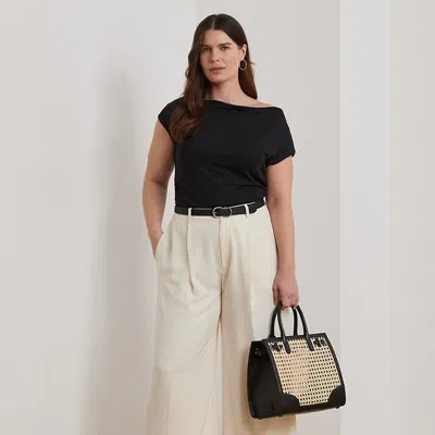 Lauren Woman Double-faced Georgette Wide-leg Pant In Mascarpone Cream