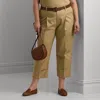 Lauren Woman Double-faced Stretch Cotton Ankle Pant In Birch Tan