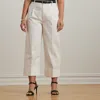 Lauren Woman Double-faced Stretch Cotton Ankle Pant In White