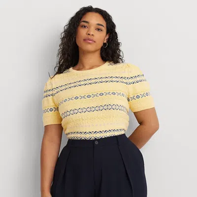 Lauren Woman Fair Isle Cotton-linen Sweater In Multi