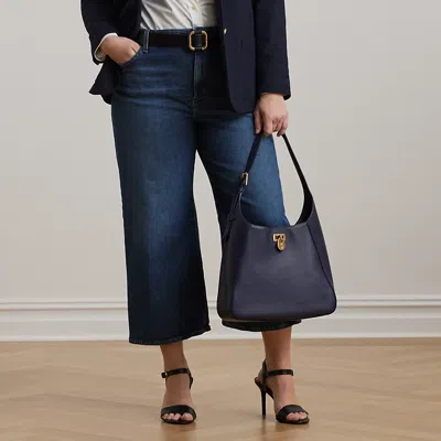 Lauren Woman High-rise Wide-leg Cropped Jean In Marina Wash