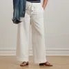 Lauren Woman Linen Drawcord Pant In White