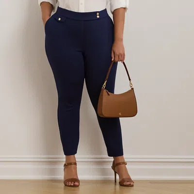 Lauren Woman Ponte Ankle Pant In Refined Navy